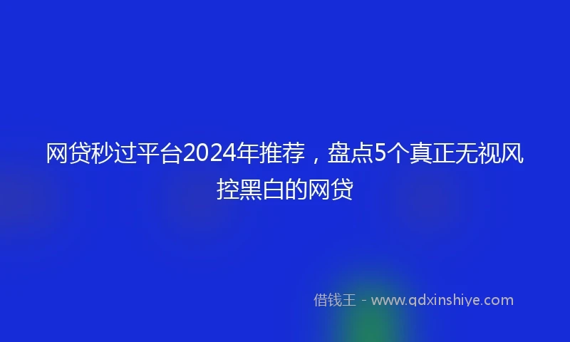 网贷秒过平台2024年推荐，盘点5个真正无视风控黑白的网贷