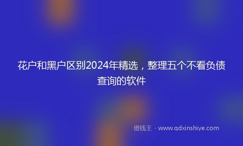 花户和黑户区别2024年精选，整理五个不看负债查询的软件