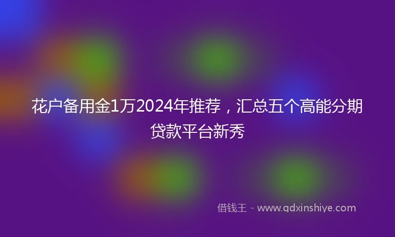 花户备用金1万2024年推荐，汇总五个高能分期贷款平台新秀