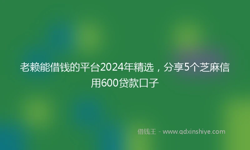 老赖能借钱的平台2024年精选，分享5个芝麻信用600贷款口子