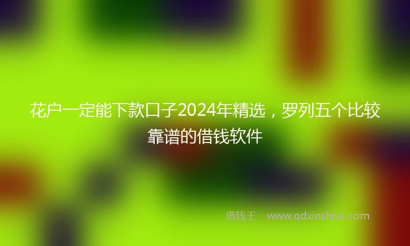 花户一定能下款口子2024年精选，罗列五个比较靠谱的借钱软件