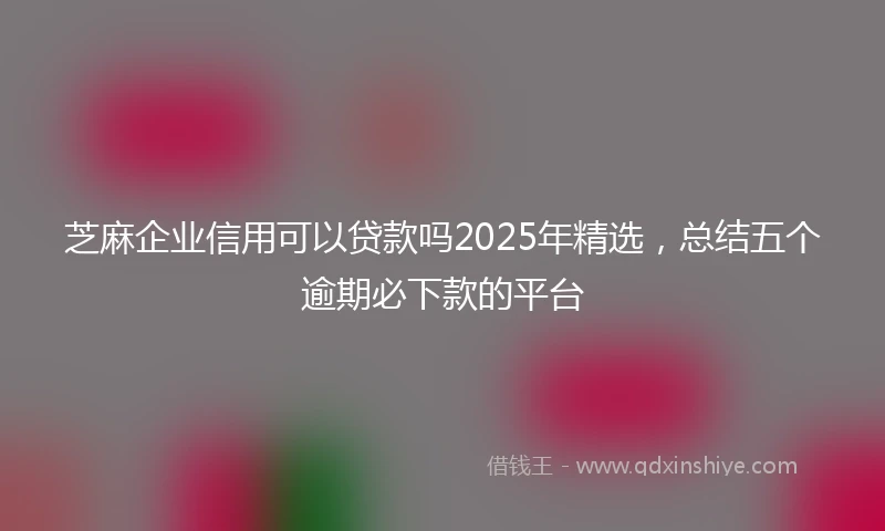 芝麻企业信用可以贷款吗2025年精选，总结五个逾期必下款的平台