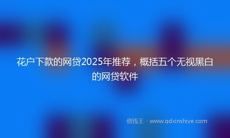 花户下款的网贷2025年推荐，概括五个无视黑白的网贷软件