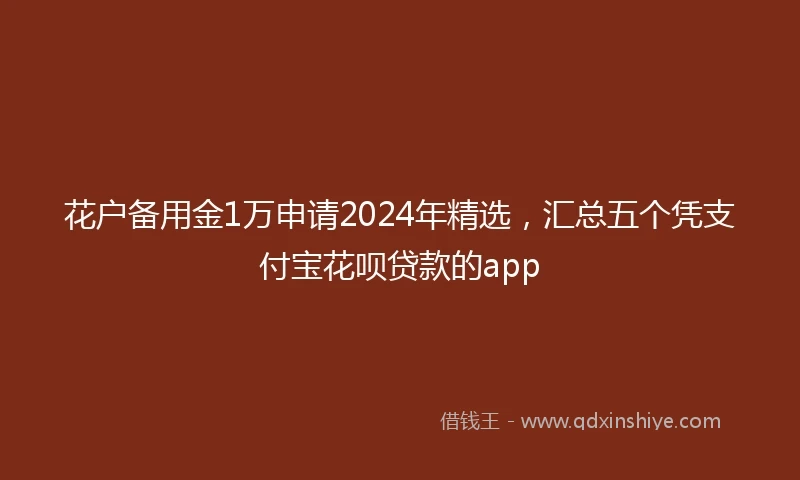 花户备用金1万申请2024年精选，汇总五个凭支付宝花呗贷款的app