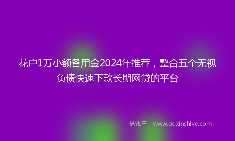 花户1万小额备用金2024年推荐，整合五个无视负债快速下款长期网贷的平台