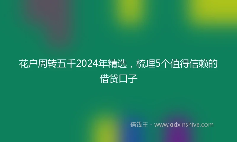 花户周转五千2024年精选，梳理5个值得信赖的借贷口子