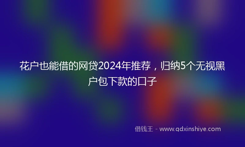 花户也能借的网贷2024年推荐，归纳5个无视黑户包下款的口子