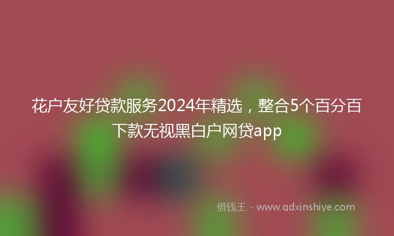 花户友好贷款服务2024年精选，整合5个百分百下款无视黑白户网贷app