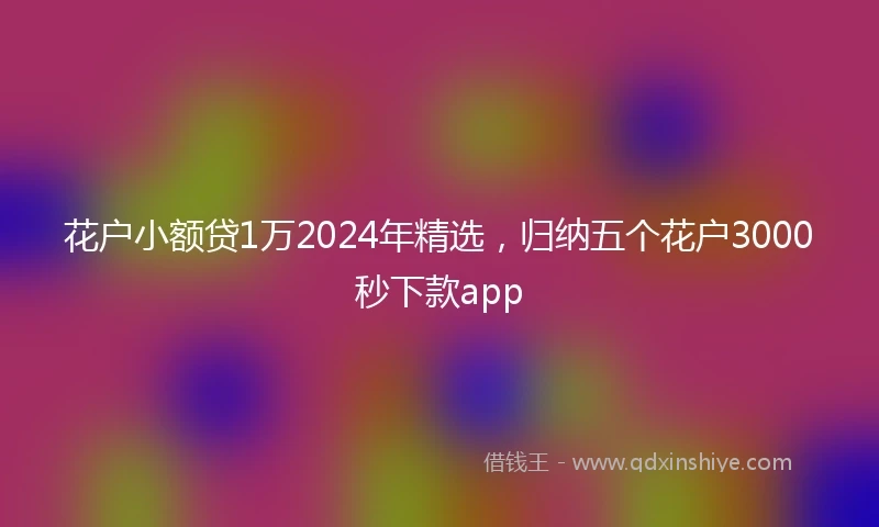 花户小额贷1万2024年精选，归纳五个花户3000秒下款app