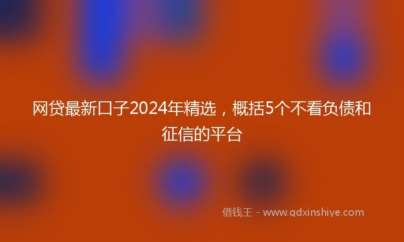 网贷最新口子2024年精选，概括5个不看负债和征信的平台