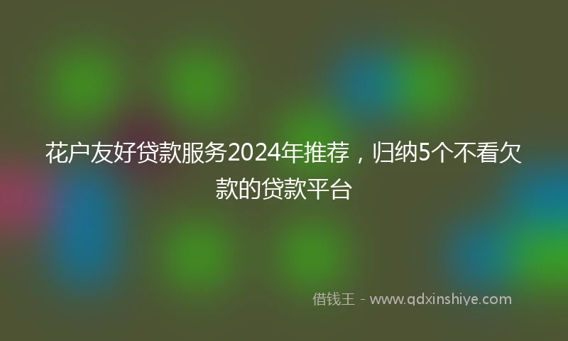 花户友好贷款服务2024年推荐，归纳5个不看欠款的贷款平台