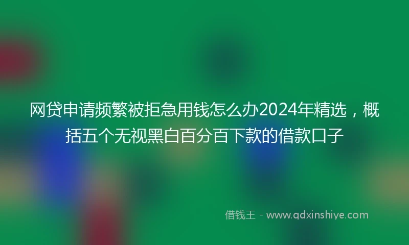 网贷申请频繁被拒急用钱怎么办2024年精选，概括五个无视黑白百分百下款的借款口子