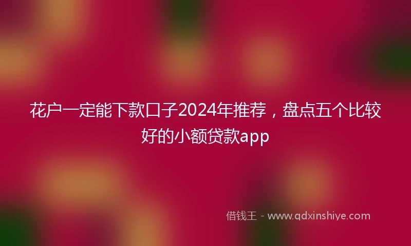 花户一定能下款口子2024年推荐，盘点五个比较好的小额贷款app