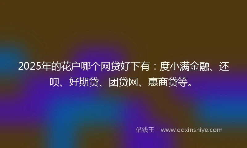 2025年的花户哪个网贷好下有：度小满金融、还呗、好期贷、团贷网、惠商贷等。