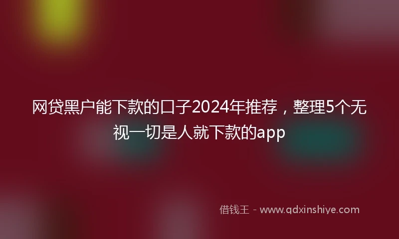 网贷黑户能下款的口子2024年推荐，整理5个无视一切是人就下款的app