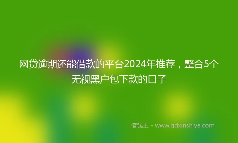 网贷逾期还能借款的平台2024年推荐，整合5个无视黑户包下款的口子