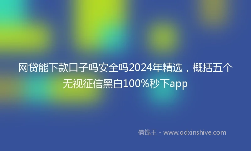 网贷能下款口子吗安全吗2024年精选，概括五个无视征信黑白100%秒下app