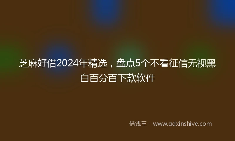 芝麻好借2024年精选，盘点5个不看征信无视黑白百分百下款软件