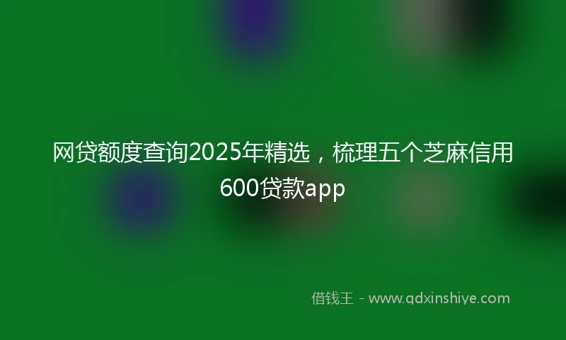 网贷额度查询2025年精选，梳理五个芝麻信用600贷款app