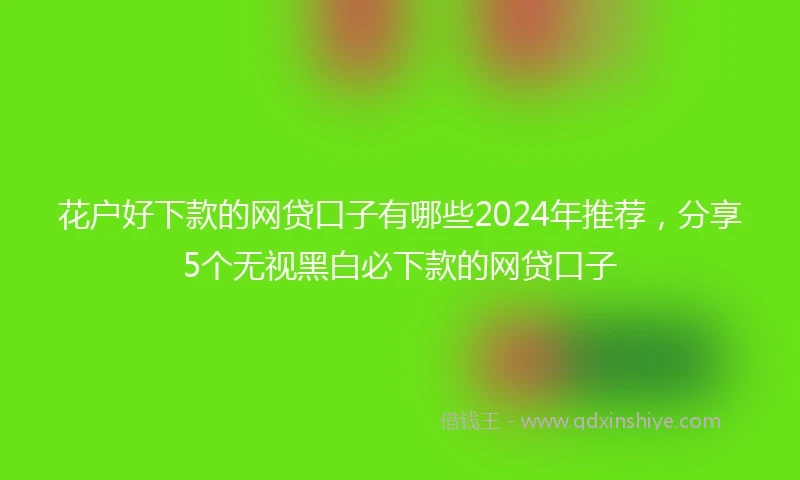 花户好下款的网贷口子有哪些2024年推荐，分享5个无视黑白必下款的网贷口子