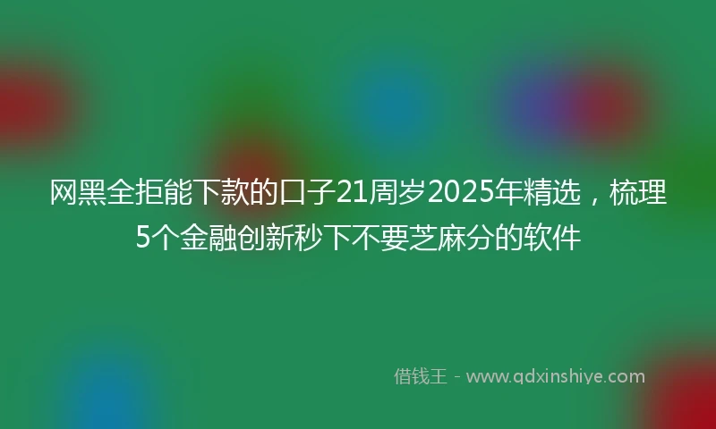 网黑全拒能下款的口子21周岁2025年精选，梳理5个金融创新秒下不要芝麻分的软件