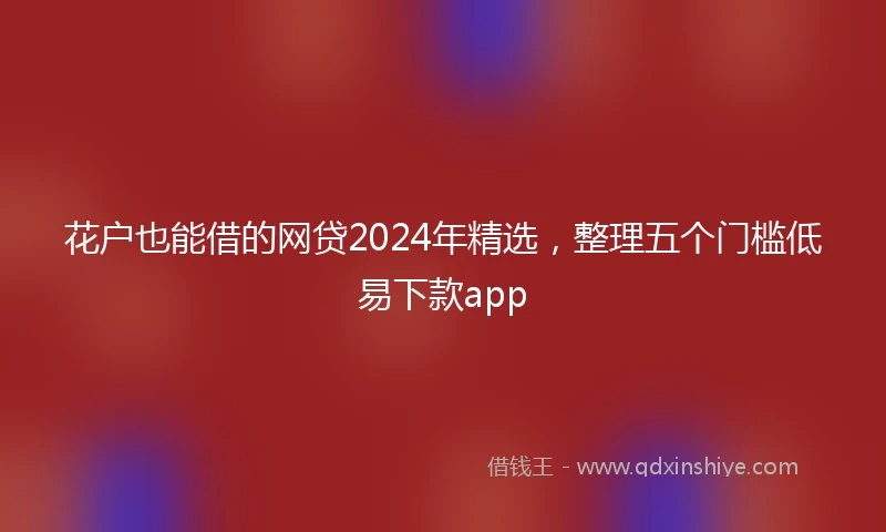 花户也能借的网贷2024年精选，整理五个门槛低易下款app