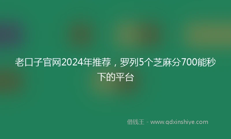 老口子官网2024年推荐，罗列5个芝麻分700能秒下的平台