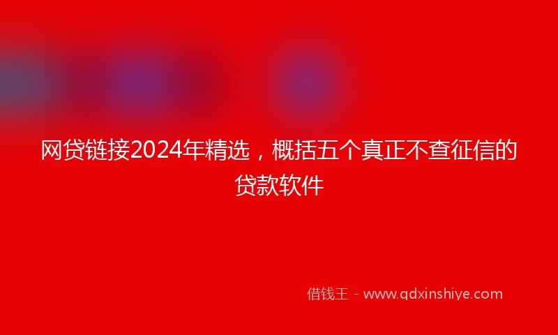 网贷链接2024年精选，概括五个真正不查征信的贷款软件