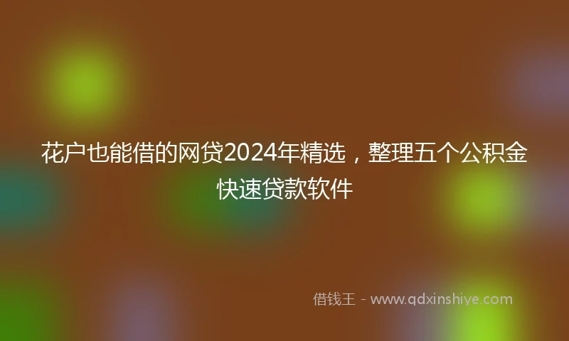 花户也能借的网贷2024年精选，整理五个公积金快速贷款软件