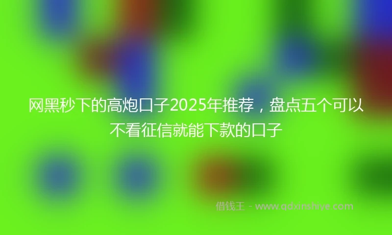 网黑秒下的高炮口子2025年推荐，盘点五个可以不看征信就能下款的口子