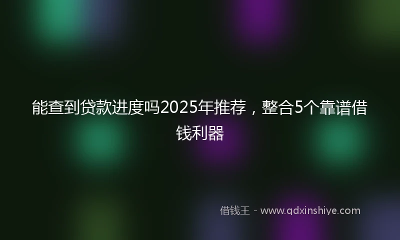 能查到贷款进度吗2025年推荐，整合5个靠谱借钱利器