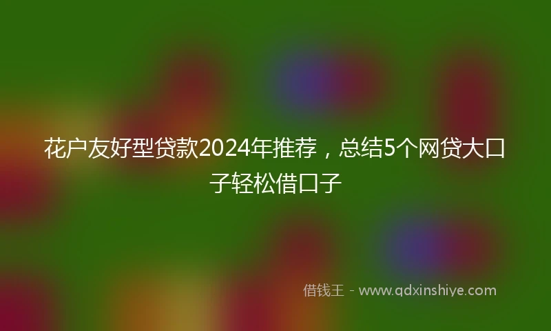 花户友好型贷款2024年推荐，总结5个网贷大口子轻松借口子