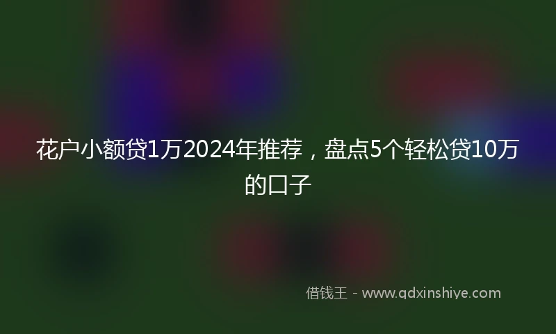 花户小额贷1万2024年推荐，盘点5个轻松贷10万的口子