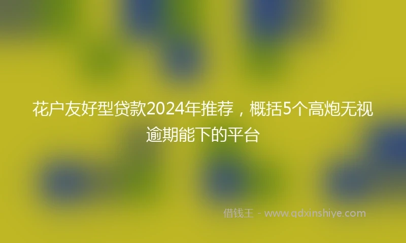 花户友好型贷款2024年推荐，概括5个高炮无视逾期能下的平台