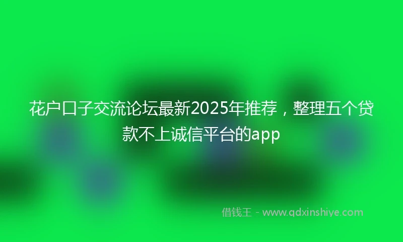 花户口子交流论坛最新2025年推荐，整理五个贷款不上诚信平台的app