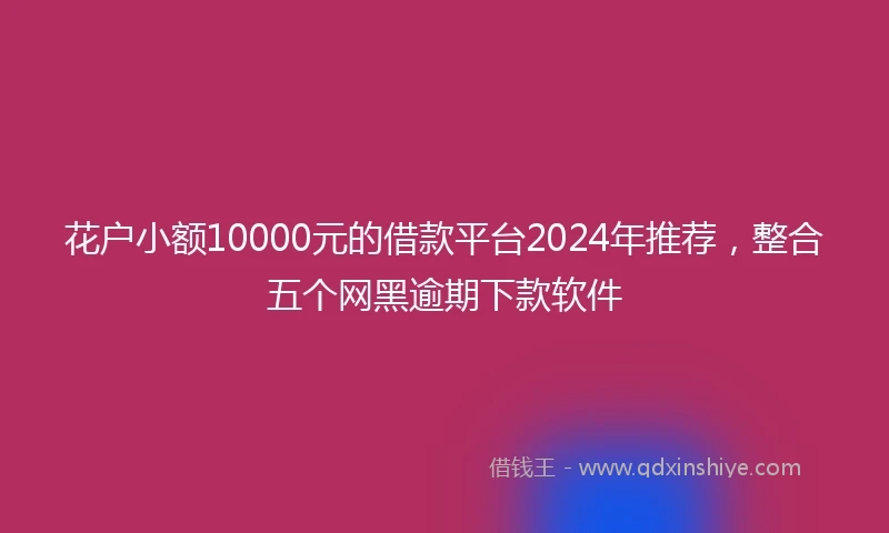 花户小额10000元的借款平台2024年推荐，整合五个网黑逾期下款软件