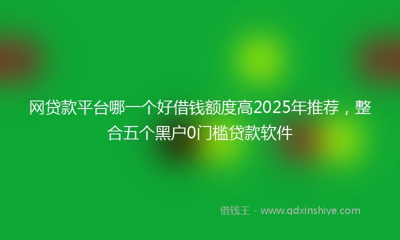 网贷款平台哪一个好借钱额度高2025年推荐，整合五个黑户0门槛贷款软件