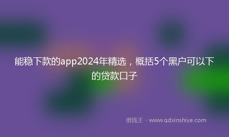 能稳下款的app2024年精选，概括5个黑户可以下的贷款口子