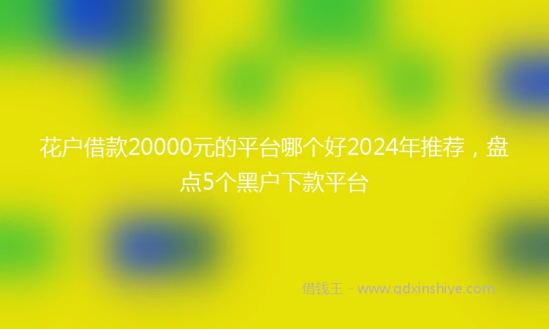 花户借款20000元的平台哪个好2024年推荐，盘点5个黑户下款平台