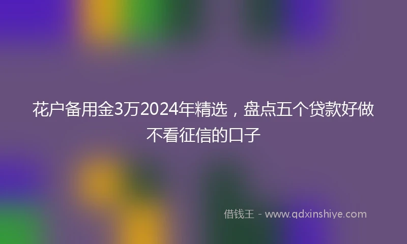 花户备用金3万2024年精选，盘点五个贷款好做不看征信的口子