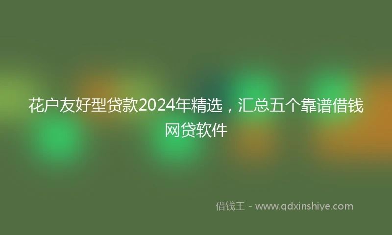 花户友好型贷款2024年精选，汇总五个靠谱借钱网贷软件