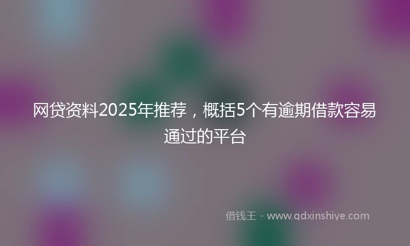 网贷资料2025年推荐，概括5个有逾期借款容易通过的平台