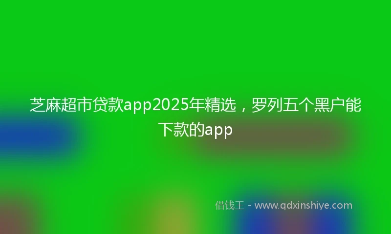 芝麻超市贷款app2025年精选，罗列五个黑户能下款的app