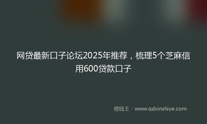 网贷最新口子论坛2025年推荐，梳理5个芝麻信用600贷款口子