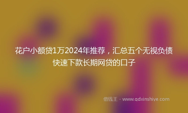 花户小额贷1万2024年推荐，汇总五个无视负债快速下款长期网贷的口子