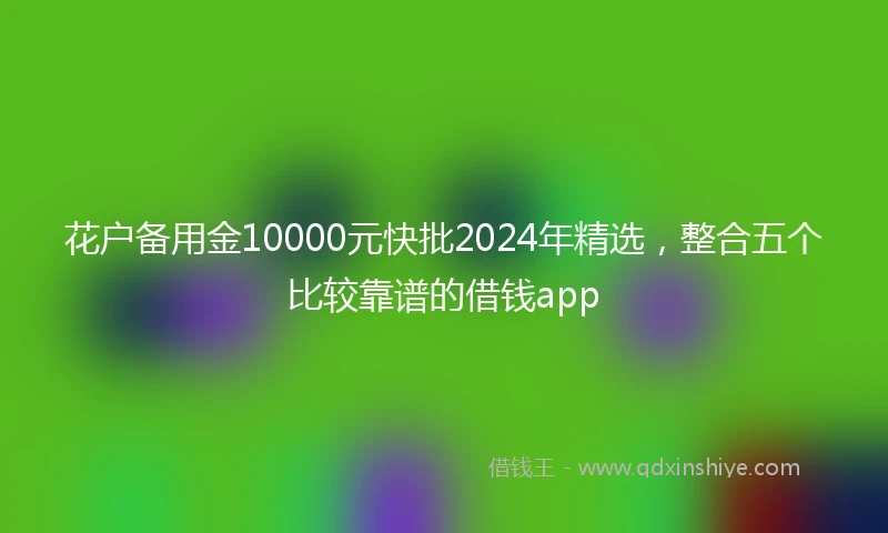 花户备用金10000元快批2024年精选,整合五个比较靠谱的借钱app