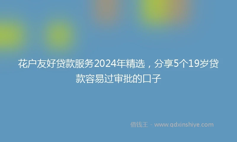 花户友好贷款服务2024年精选，分享5个19岁贷款容易过审批的口子