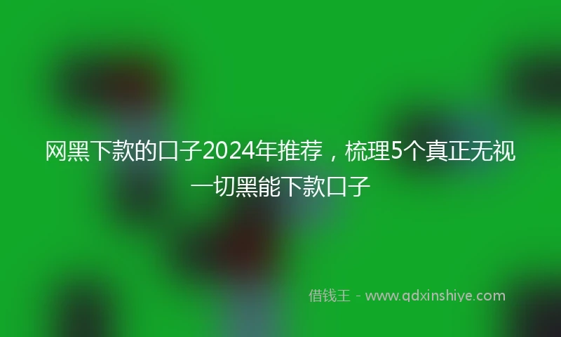 网黑下款的口子2024年推荐，梳理5个真正无视一切黑能下款口子