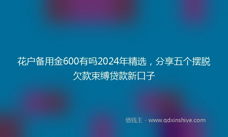 花户备用金600有吗2024年精选,分享五个摆脱欠款束缚贷款新口子