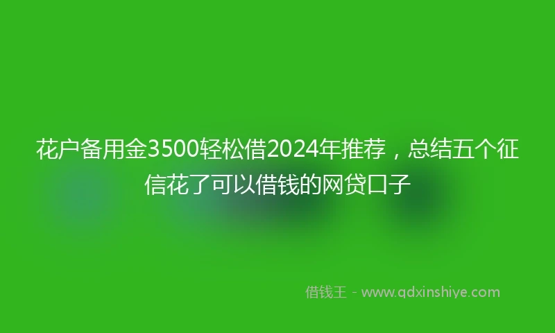 花户备用金3500轻松借2024年推荐，总结五个征信花了可以借钱的网贷口子